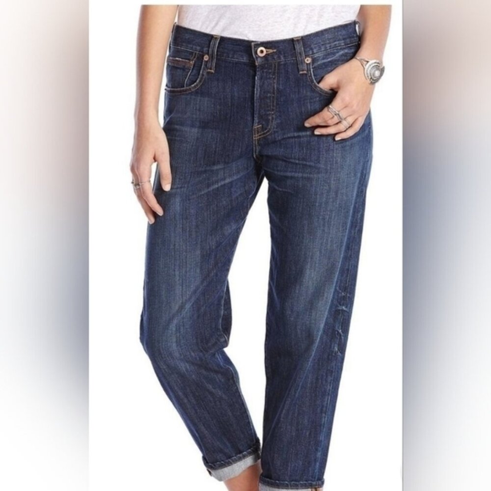 P3004 lucky brand button front dylan boyfriend jeans  medium wash size 2/26